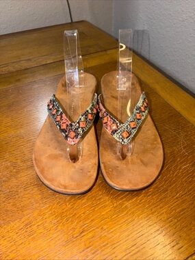 Vionic Women's Size 10 Floriana Coral Embellished Thong Flip Flop Sandals